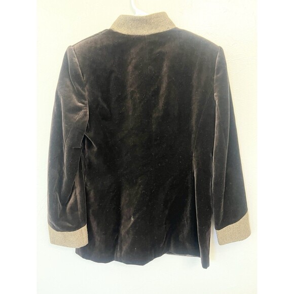 Coldwater Creek Military Velvet Coat Size 10 Brown Whimsigoth Equestrian Vintage - Picture 4 of 7